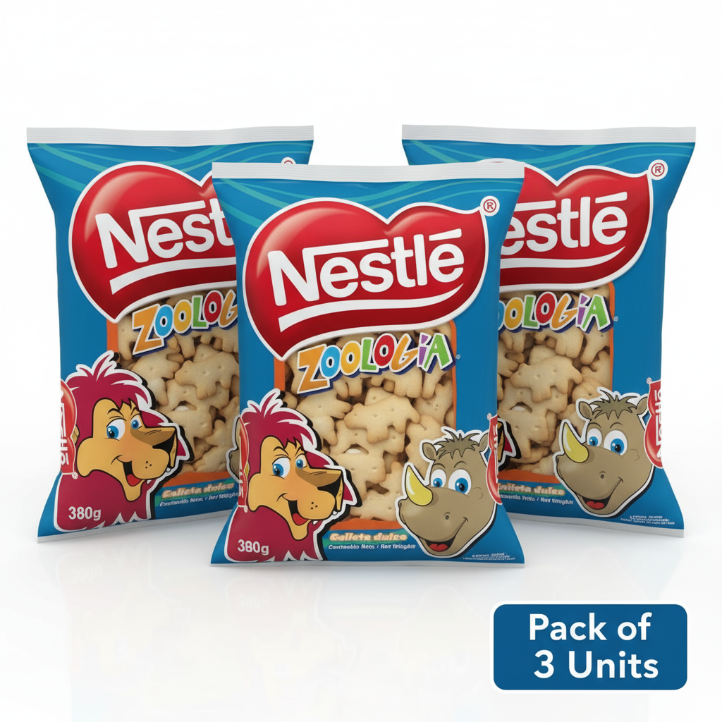 Pack 3 Galletas Zoológico Vainilla Nestlé 380g - Oferta Especial