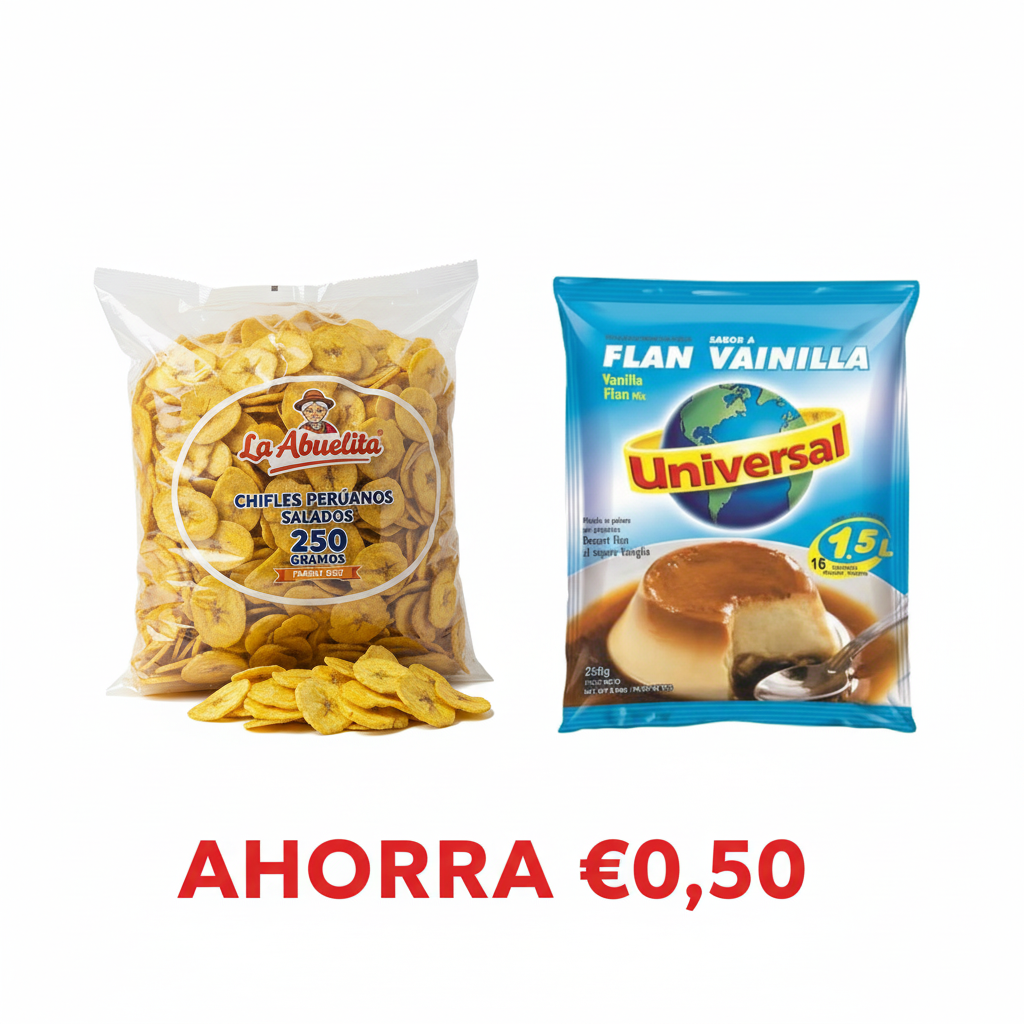 Pack Chifle Salado + Flan Vainilla - Ahorra €0,50 en rojo